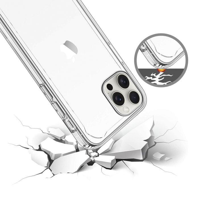 DAM Custodia Antiurto  Armor Trasparente con Bordi Rinforzati per iPhone 13 Pro Max 8,09x1,04x16,36 Cm. Colore trasparente