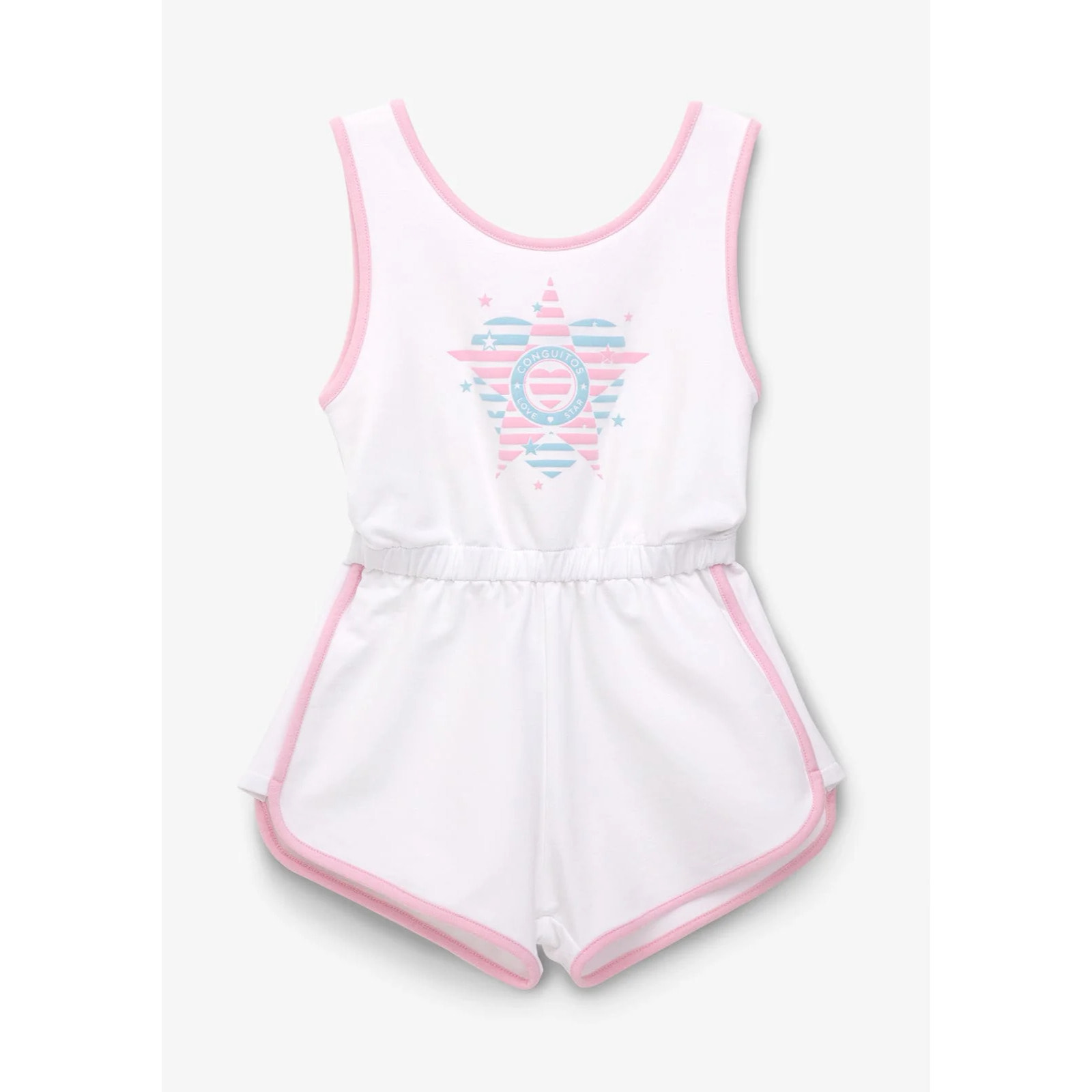 Tuta in peluche semplice con finiture bianche per bambine