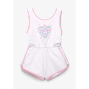 Tuta in peluche semplice con finiture bianche per bambine