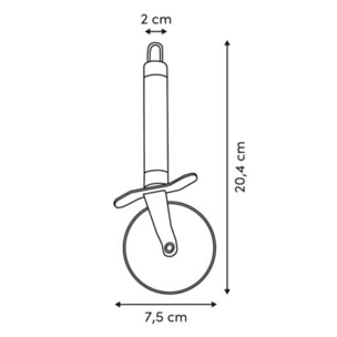 Roulette à pizza Solstice 7,5x2x20,4cm beige