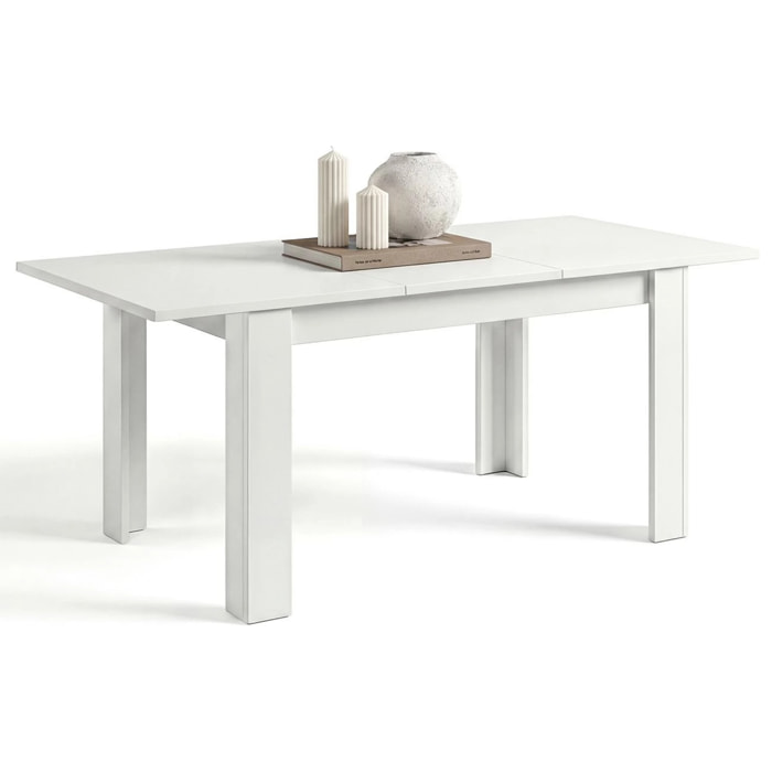 Mesa de comedor extensible en blanco artik 123-173x75 cm Sira Blanco Artik (Blanco Mate)