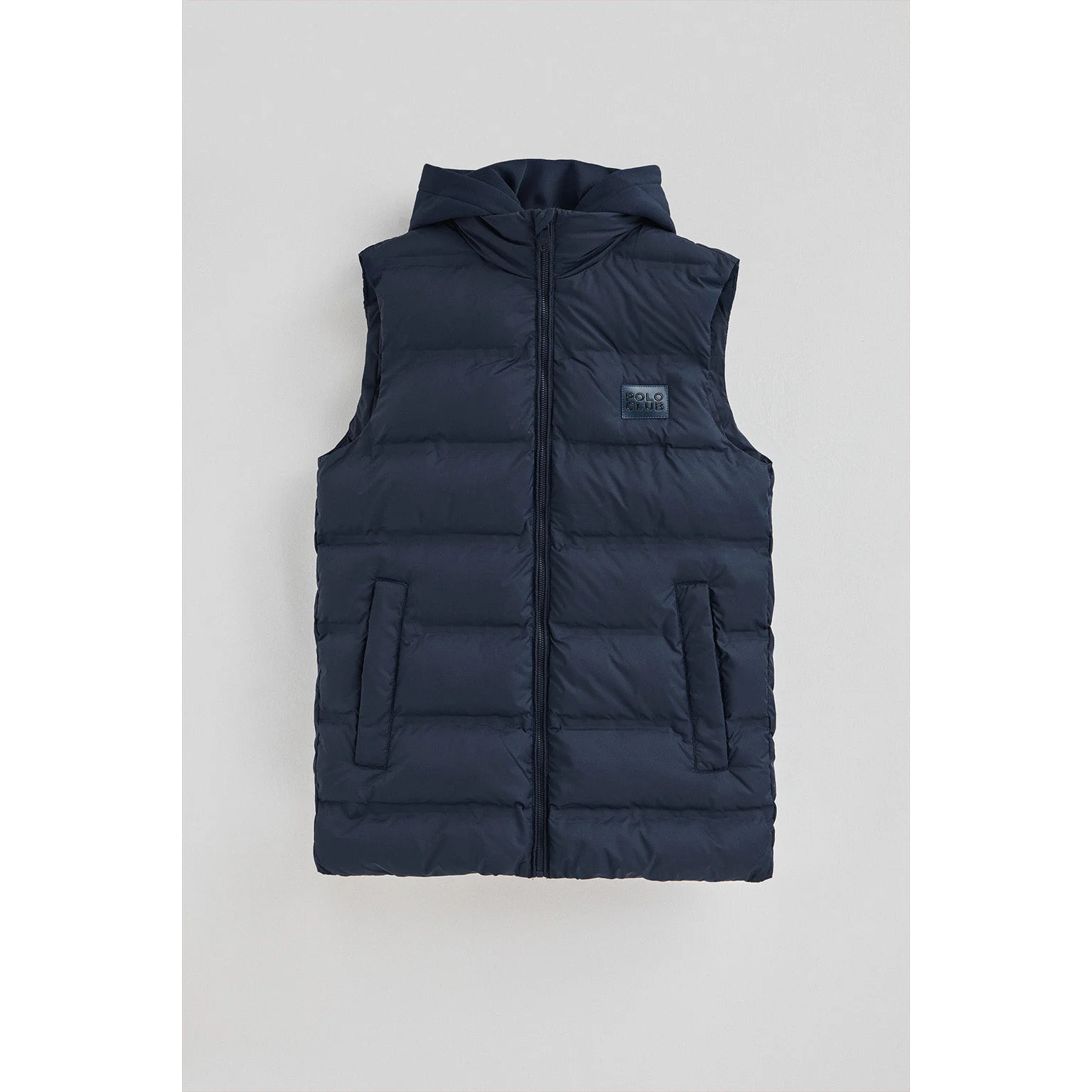Gilet trapuntato blu marino con logo Polo Club