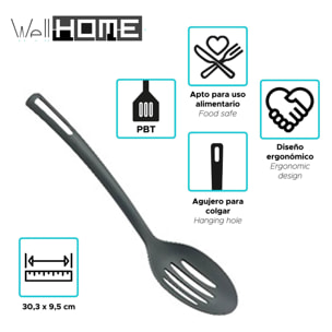 set de 3 sartenes ø16ø20ø24cm de aluminio prensado en cobre metalizado + 6 utensilios de cocina en pbt color negro