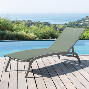 Transat "Bonao" vert olive & graphite 2 roues en aluminium traité époxy