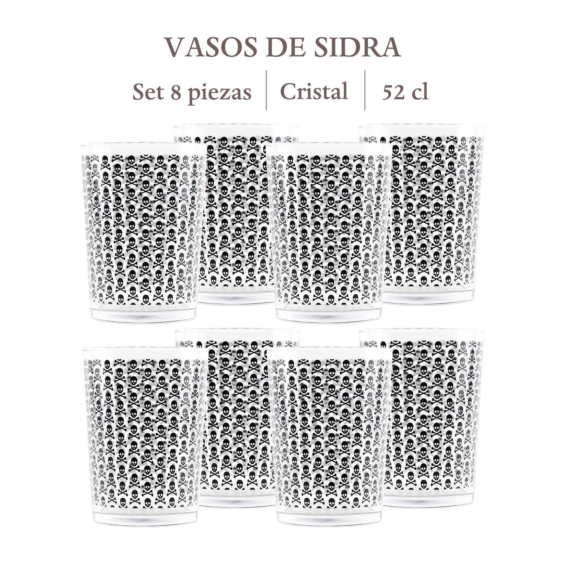 Set de 2, 4 o 8 vasos de sidra con calaveras scalpers home