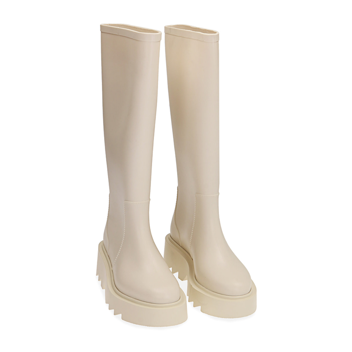 Botas de lluvia de PVC negro crema