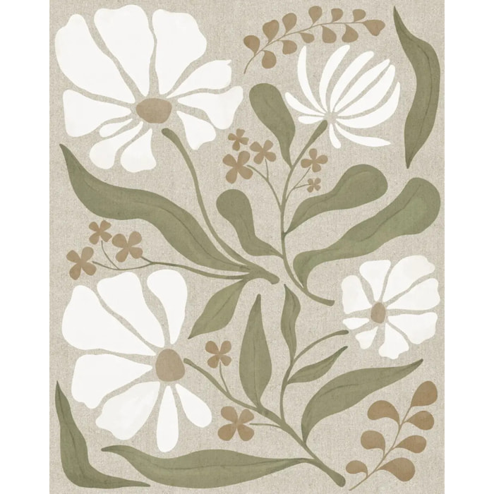 Toile imprimée encadrée Esmee vert Kaki 40x50cm