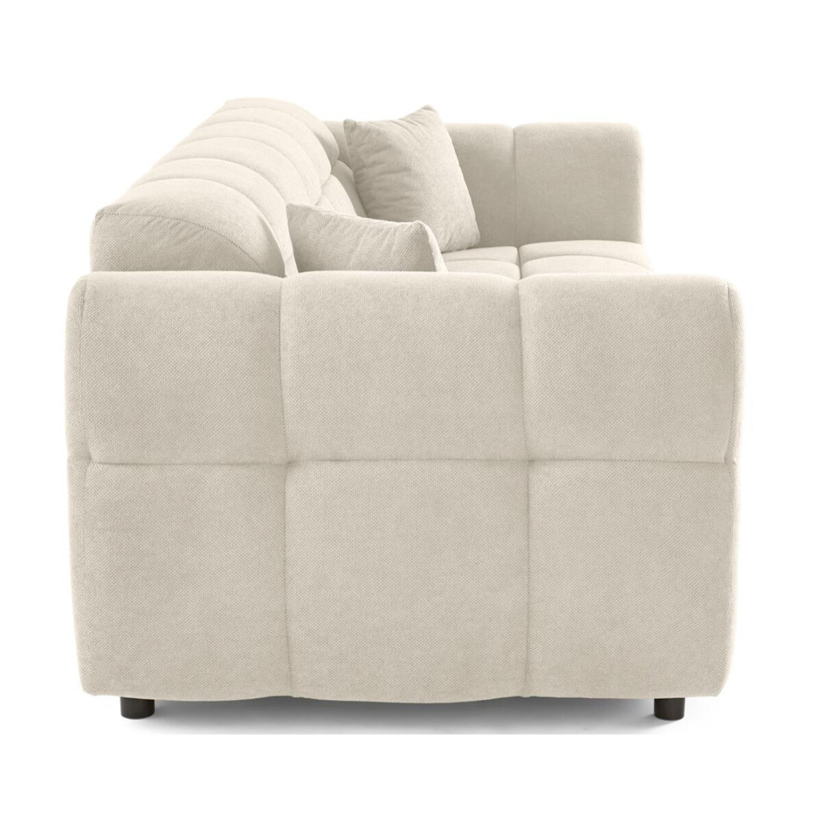 Ray - canapé droit 3 places en tissu texturé - Beige