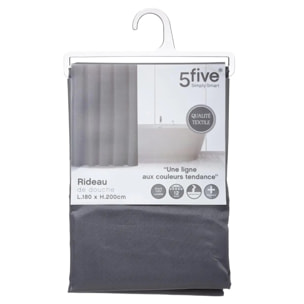 Rideau de douche 180x200cm Gris Colorama