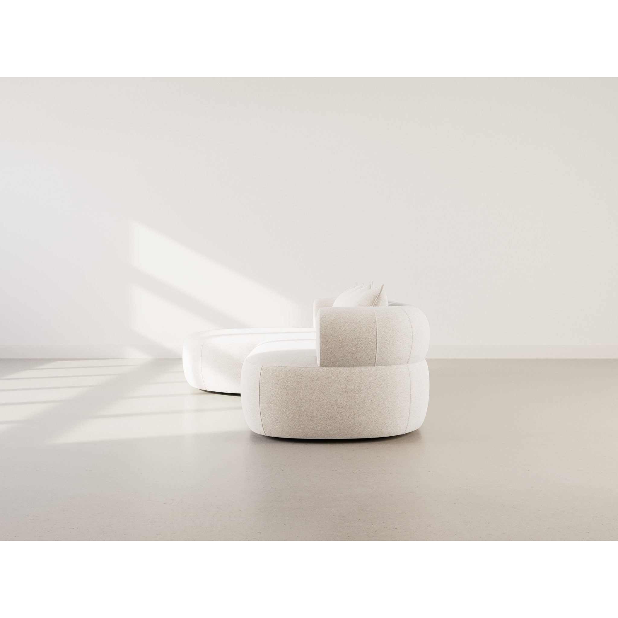 Angela - canapé d'angle gauche 4 places en velours texturé - Beige