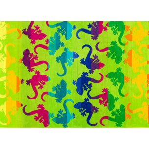 Telo Mare Spugna Jacquard Spiaggia Disegno Fantasy Geko