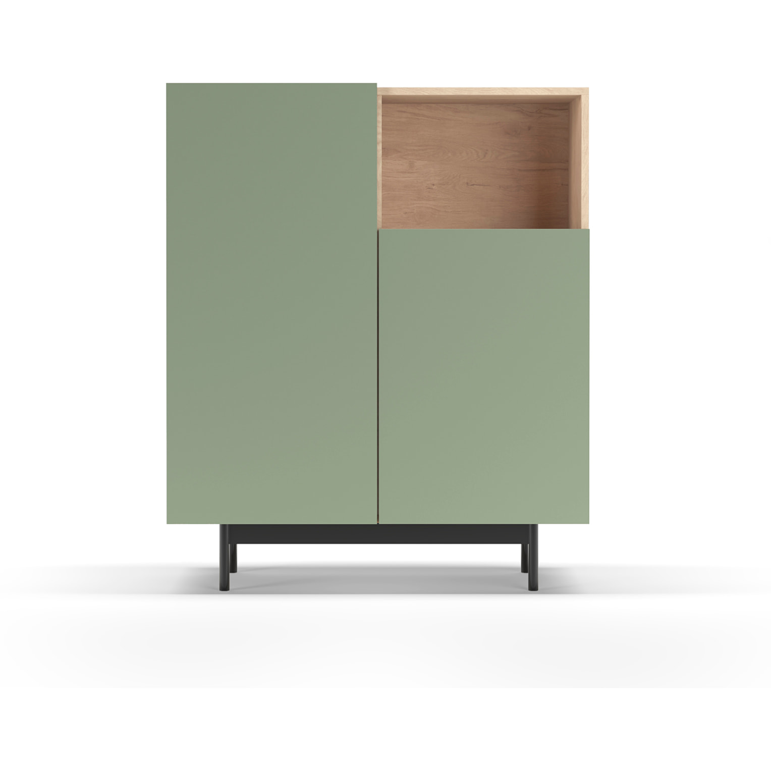 Aparador 1 hueco Printed roble y verde 110x90x34 cm