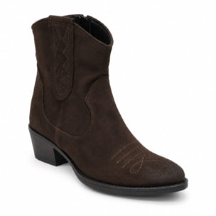 Texano basso in vera pelle scamosciata - tacco 5 cm