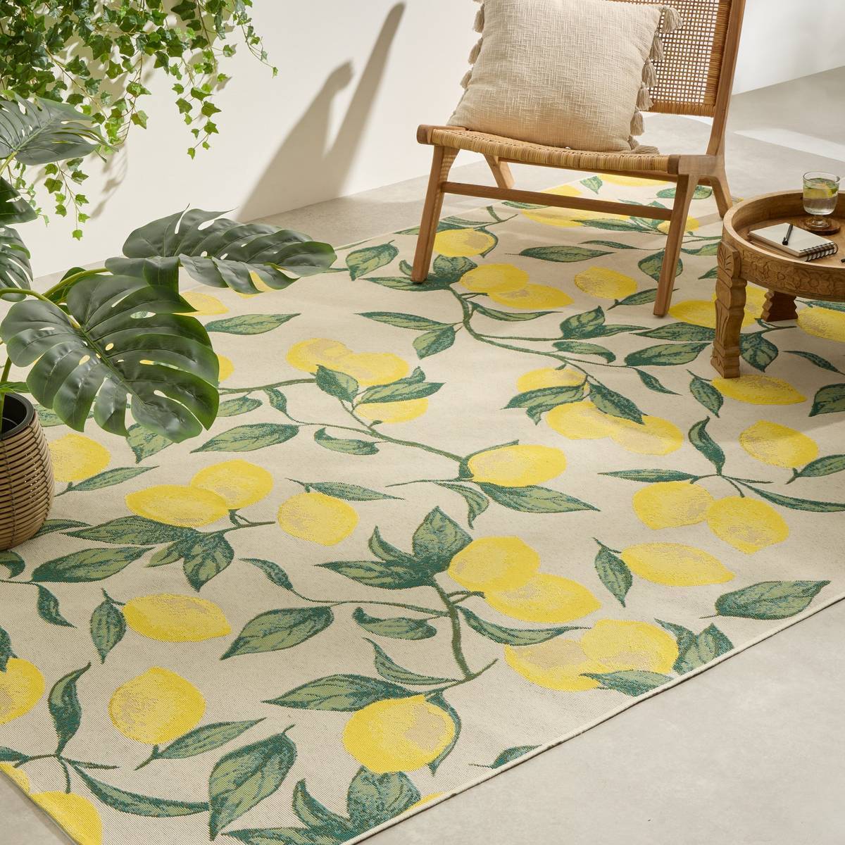 Tapis d'extérieur Kepa 300x200cm motif citrons