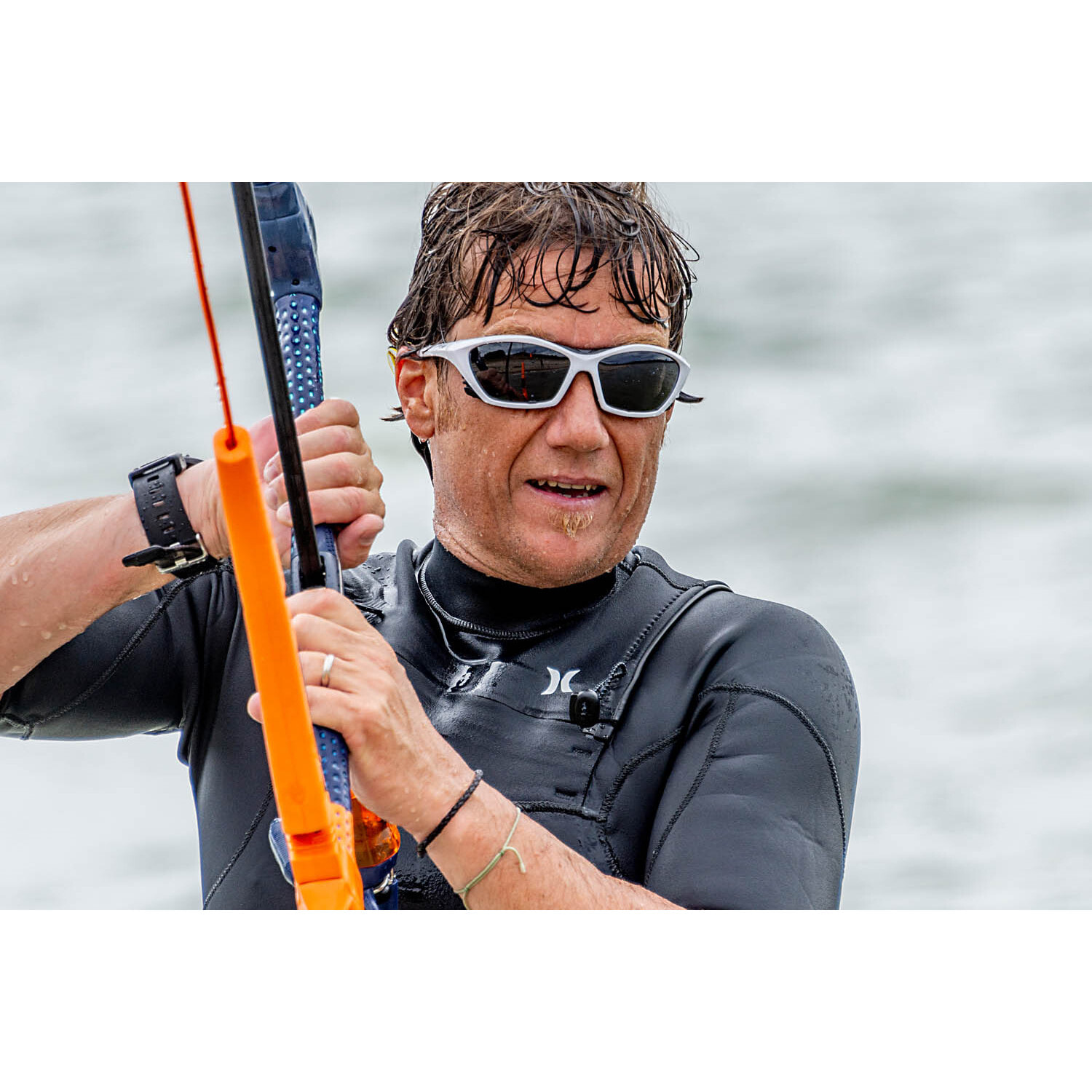 Gafas de deportes acuáticos OCEAN LAKE GARDA - Blanco brillante / Ahumada