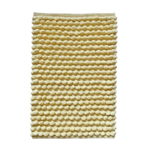 Tapis de salle de bain rectangulaire 40 x 60 cm avec pompons - 6 coloris - POP
