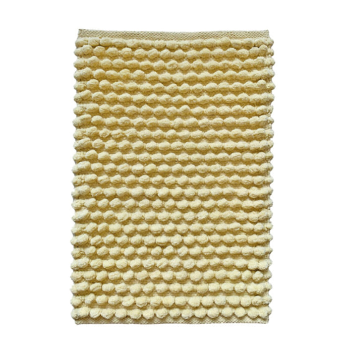 Tapis de salle de bain rectangulaire 40 x 60 cm avec pompons - 6 coloris - POP