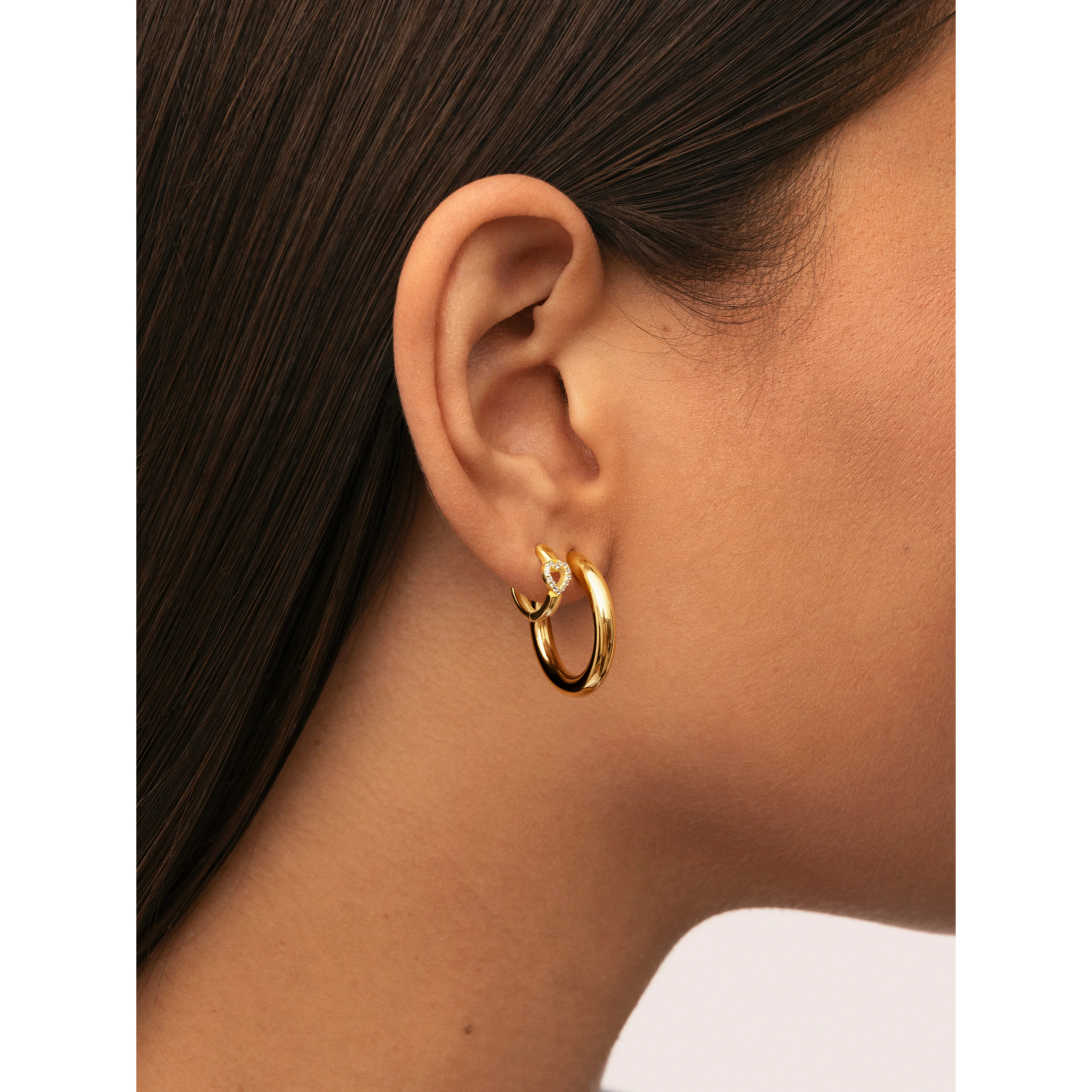 Orecchino Cuore Argento Placcato Oro