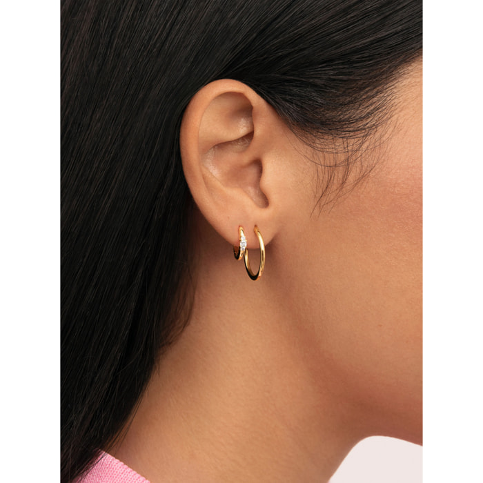 Orecchino Halo Argento Placcato Oro