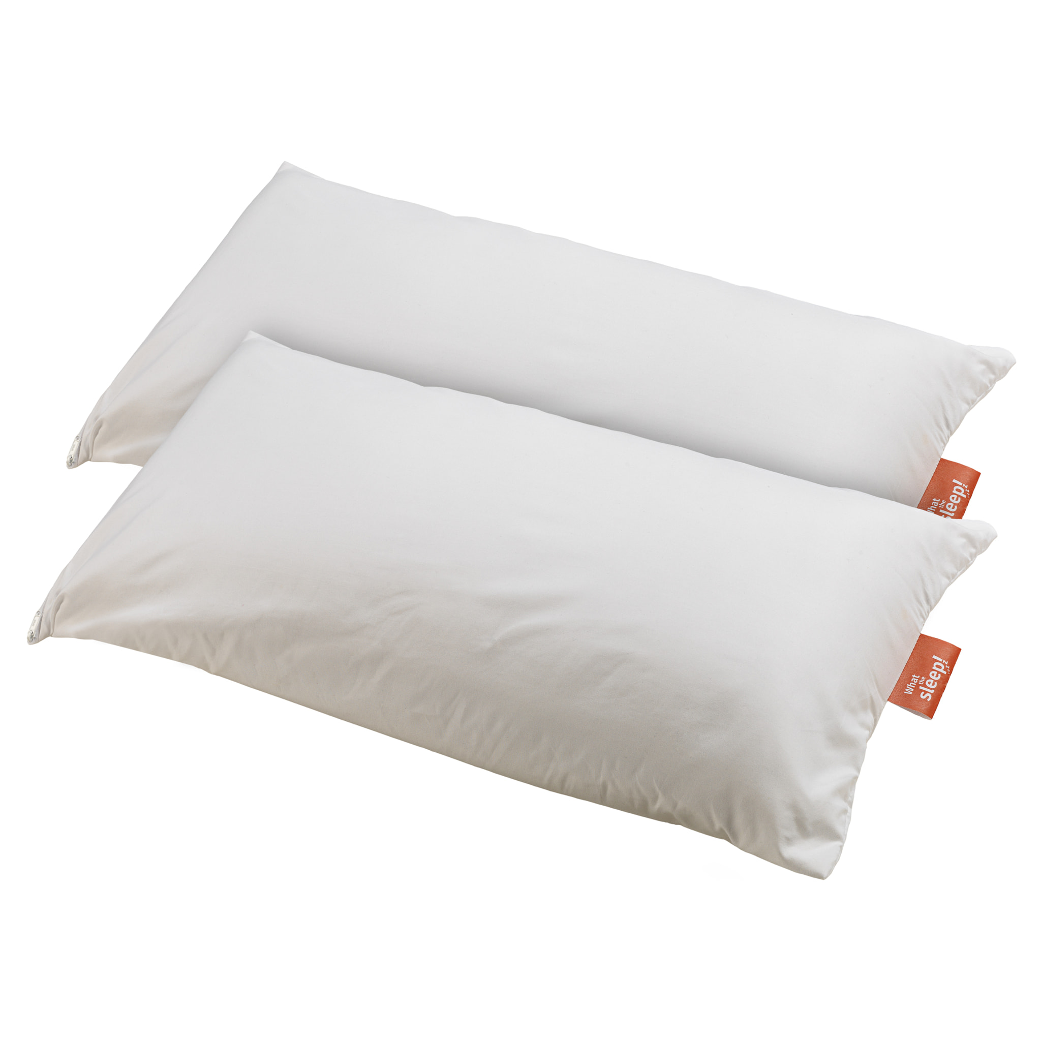 Pack 2 Almohadas Sostenible de Fibra, Firmeza Media-Alta, Alta transpirabilidad, Tejido y Fibra de Origen Reciclado, Hipoalergénica, Ideal Dormir de Lado y Cambio de Postura DRUMS · WHAT THE SLEEP