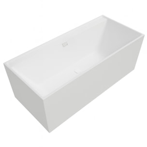 Baignoire droite VILLEROY & BOCH Collaro acrylique blanc mat avec vidage et trop plein blanc mat