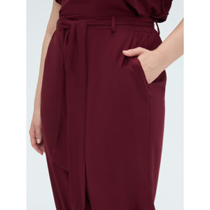 Fiorella Rubino - Pantaloni carrot fit in viscosa - Bordeaux