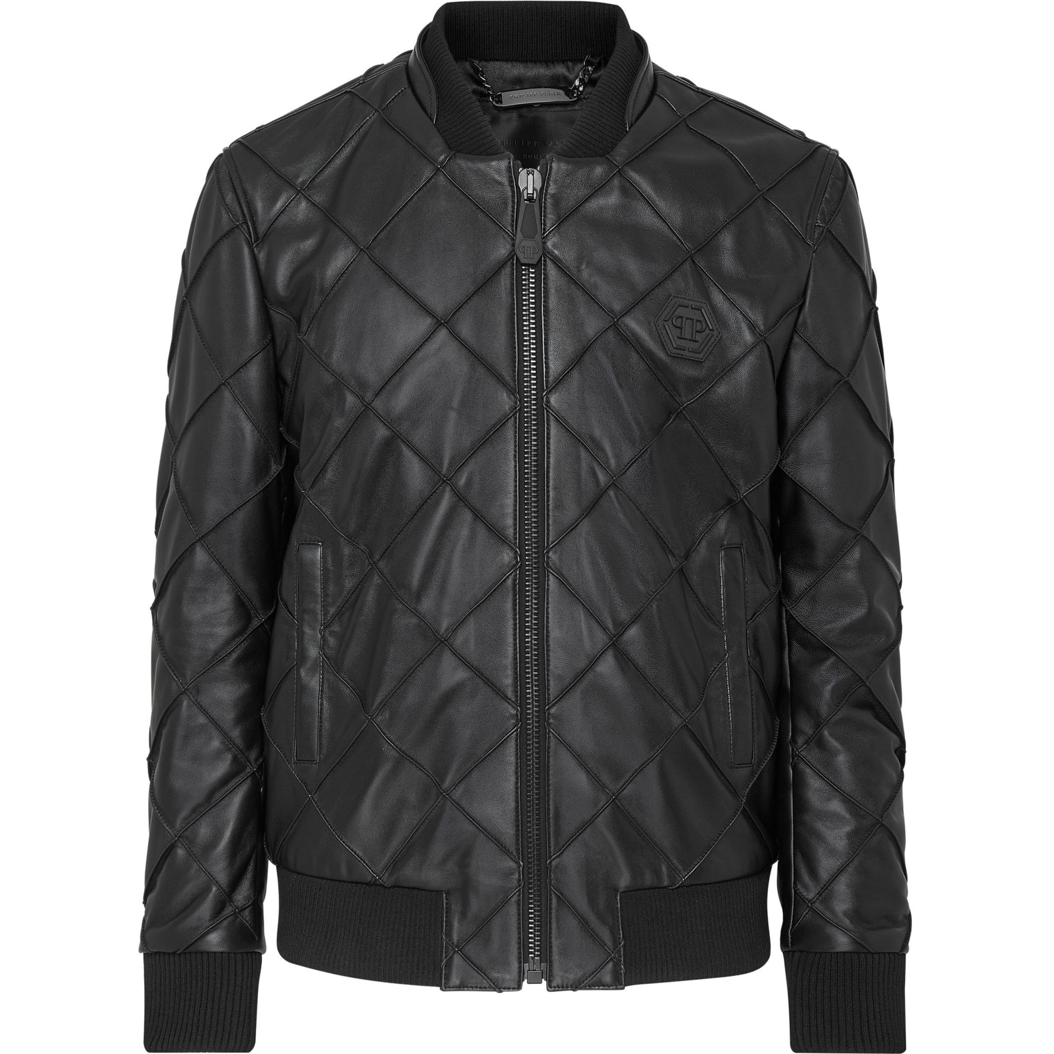 PHILIPP PLEIN Leather Bomber STATEMENT