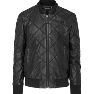 PHILIPP PLEIN Leather Bomber STATEMENT