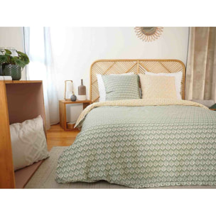 Parure Housse De Couette 3pcs 100% Satin De Coton Bio 78fils Orient