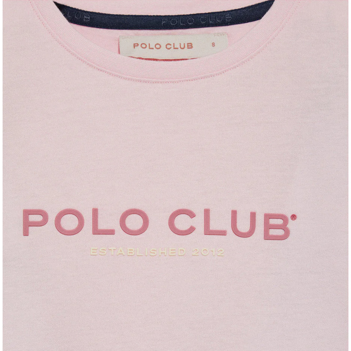 Camiseta básica rosa con logo engomado Polo Club