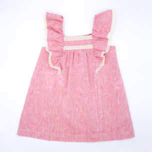 Vestido volantes flameado rojo