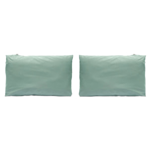 2 Taies d'oreiller CASUAL en coton - vert d'eau