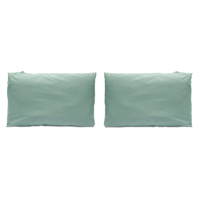 2 Taies d'oreiller CASUAL en coton - vert d'eau