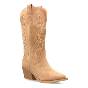 Bota cowboy de caña alta con bordados