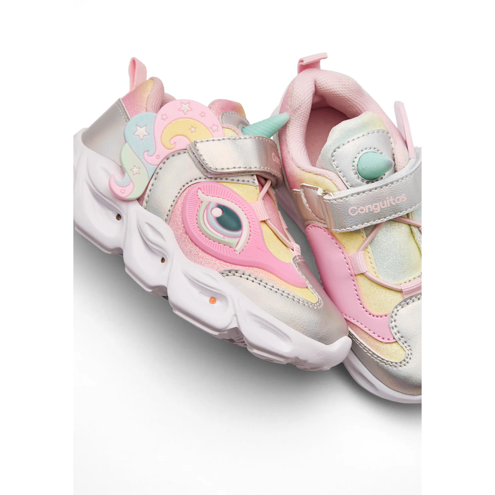 Sneakers luminose da bambina con stampa unicorno