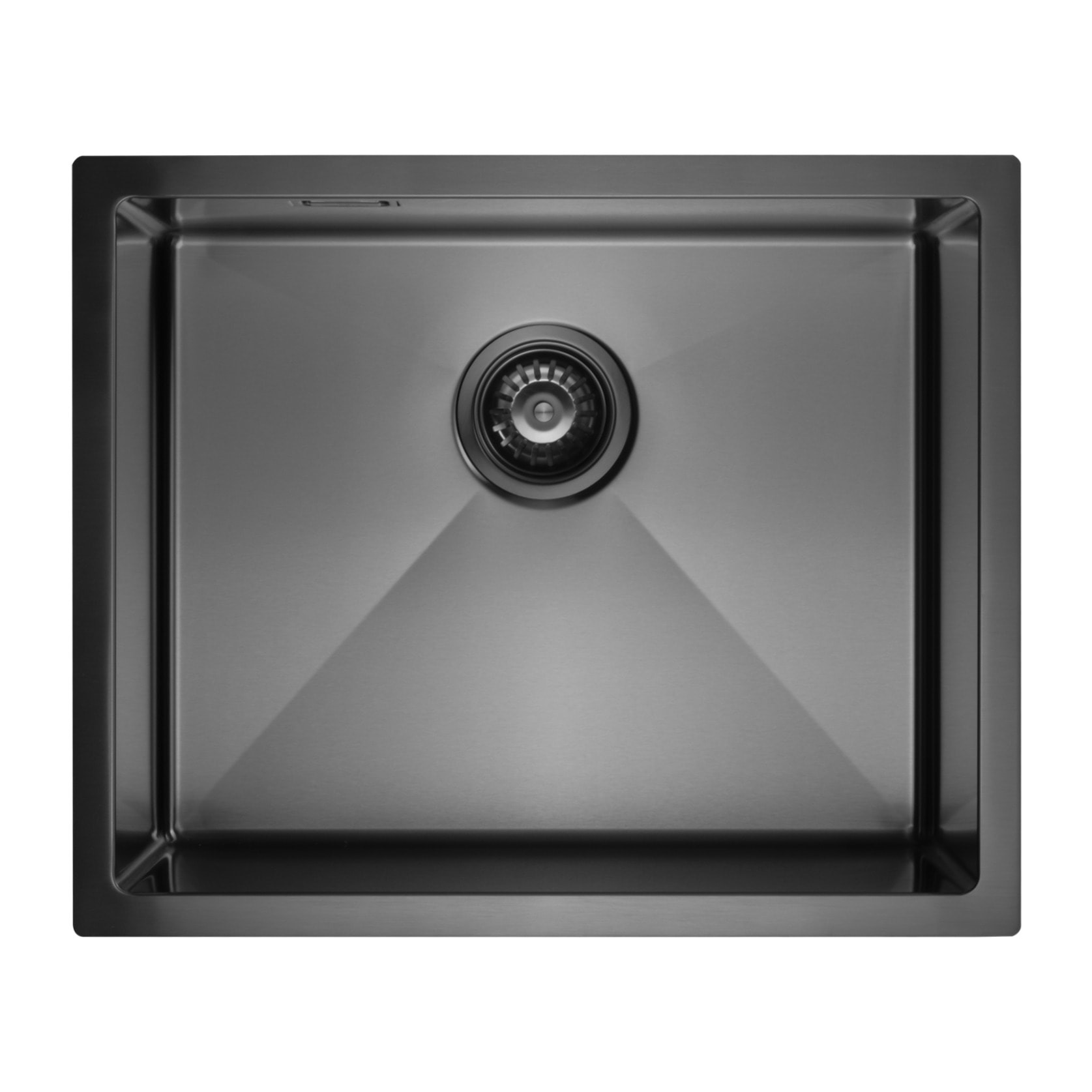 Timeless Évier de cuisine sous plan inox 304, 1 bac, 55x45x21 cm, Gun Metal brossé PVD