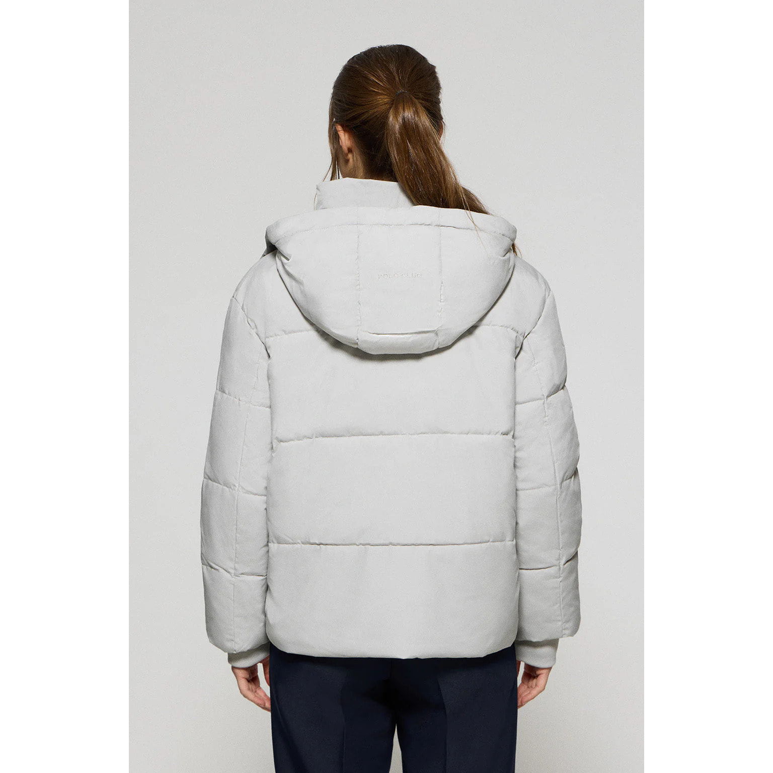 Chaqueta corta Artic gris de capucha fija y detalles Polo Club