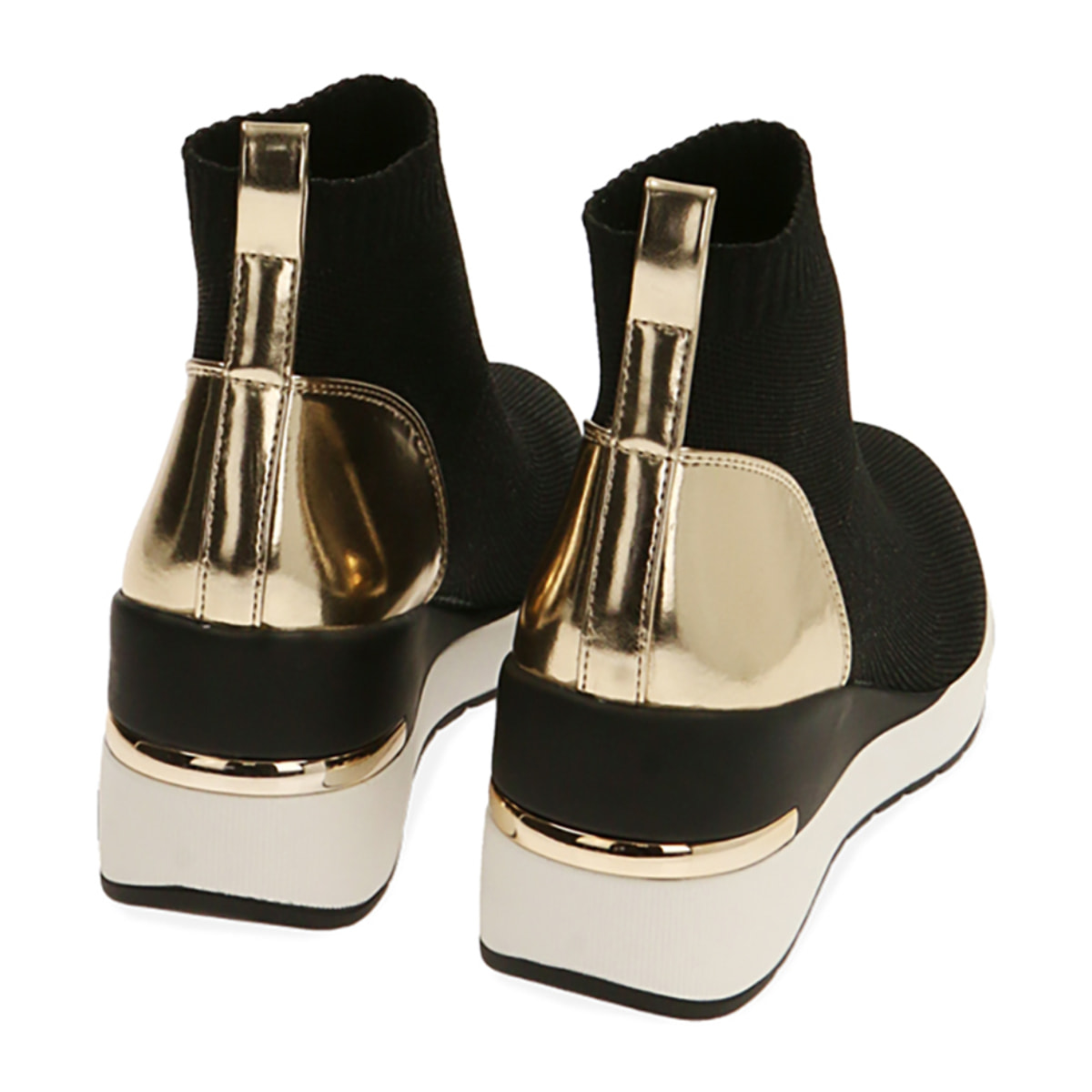 Slip-on nere, zeppa 7 cm