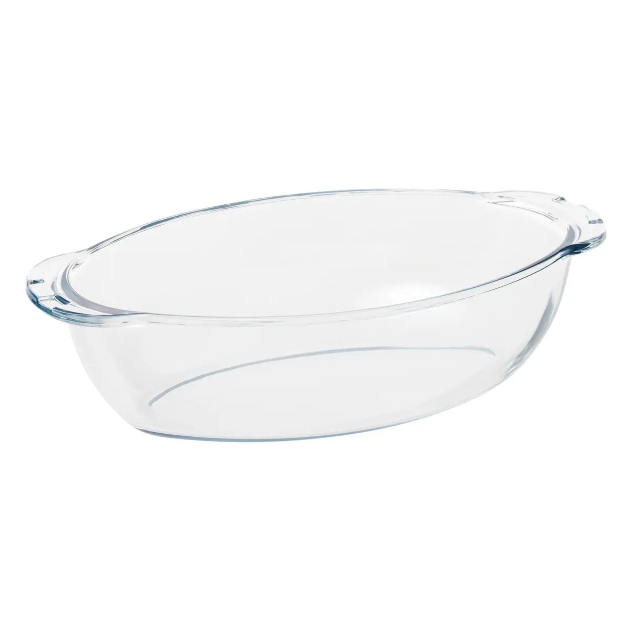 Plat à four L35cm oval en verre avec couvercle