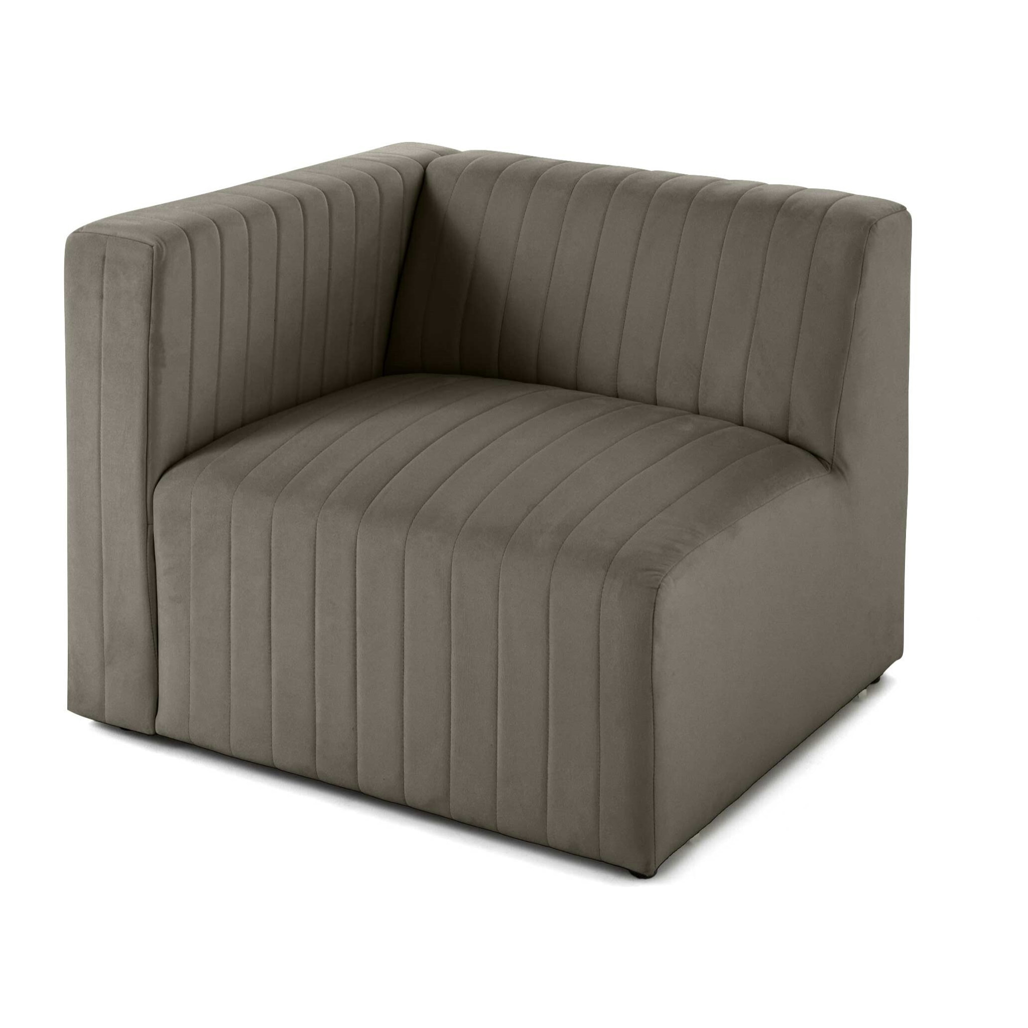 Nova - module d'assise gauche - en velours - Gris