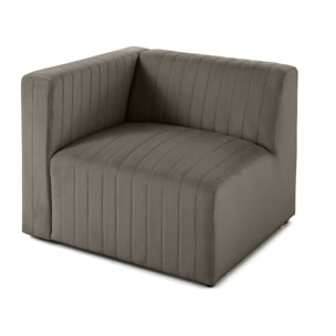 Nova - module d'assise gauche - en velours - Gris