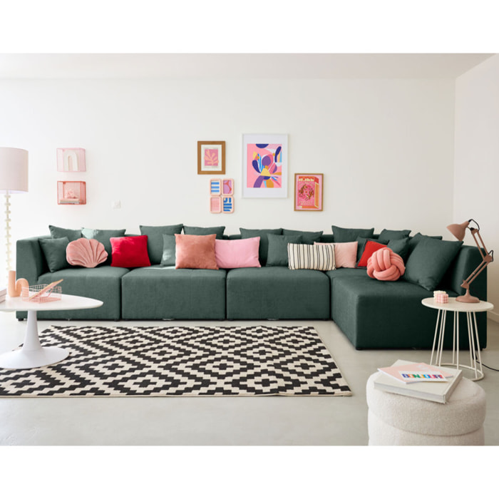Amalfi - module d'assise sans accoudoirs - 1 place - en tissu - Vert