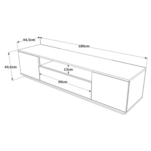 Meuble TV gris et bois 180 cm ROAT