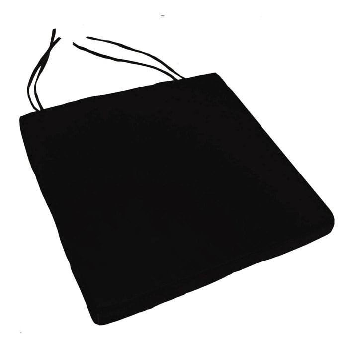 Galette de chaise extérieur imperméable et déhoussable - Noir