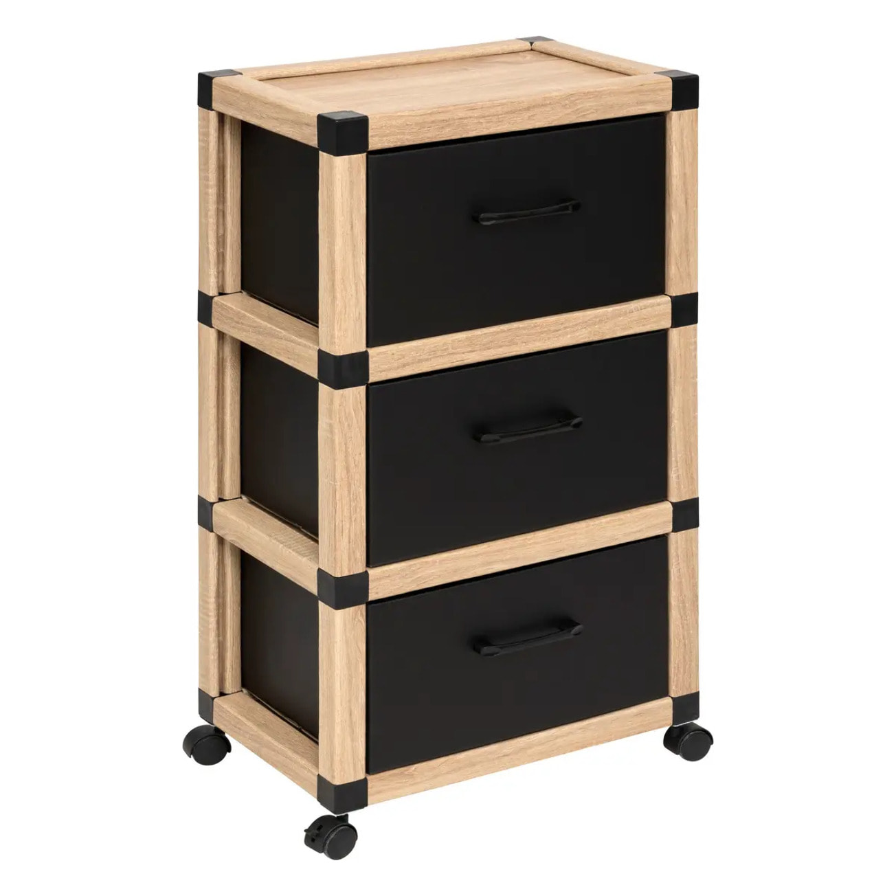 Tour de rangement Cardy naturel/noir