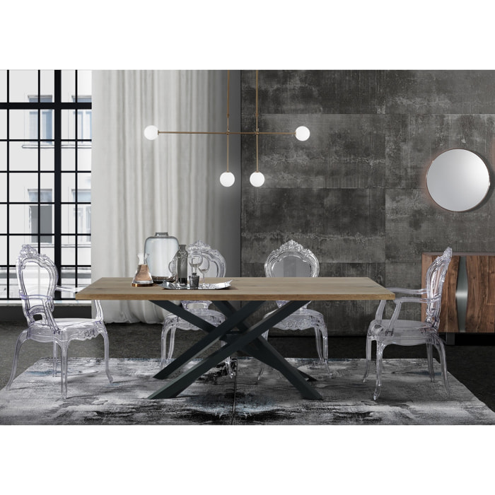 Suspension Tomasucci ALYCIA D, en acier et verre, blanc