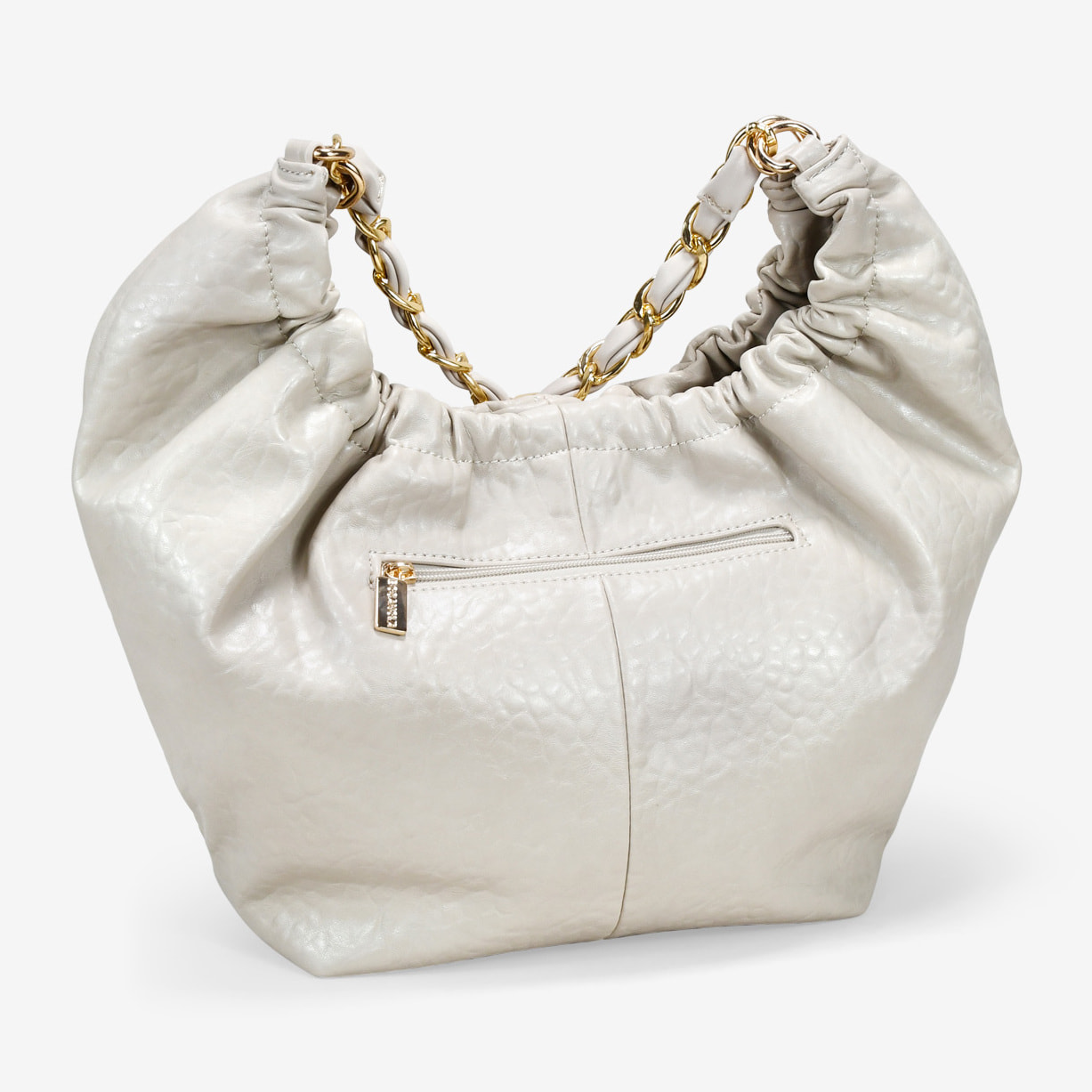 Bolso de hombre beige con cadena
