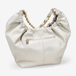 Bolso de hombre beige con cadena