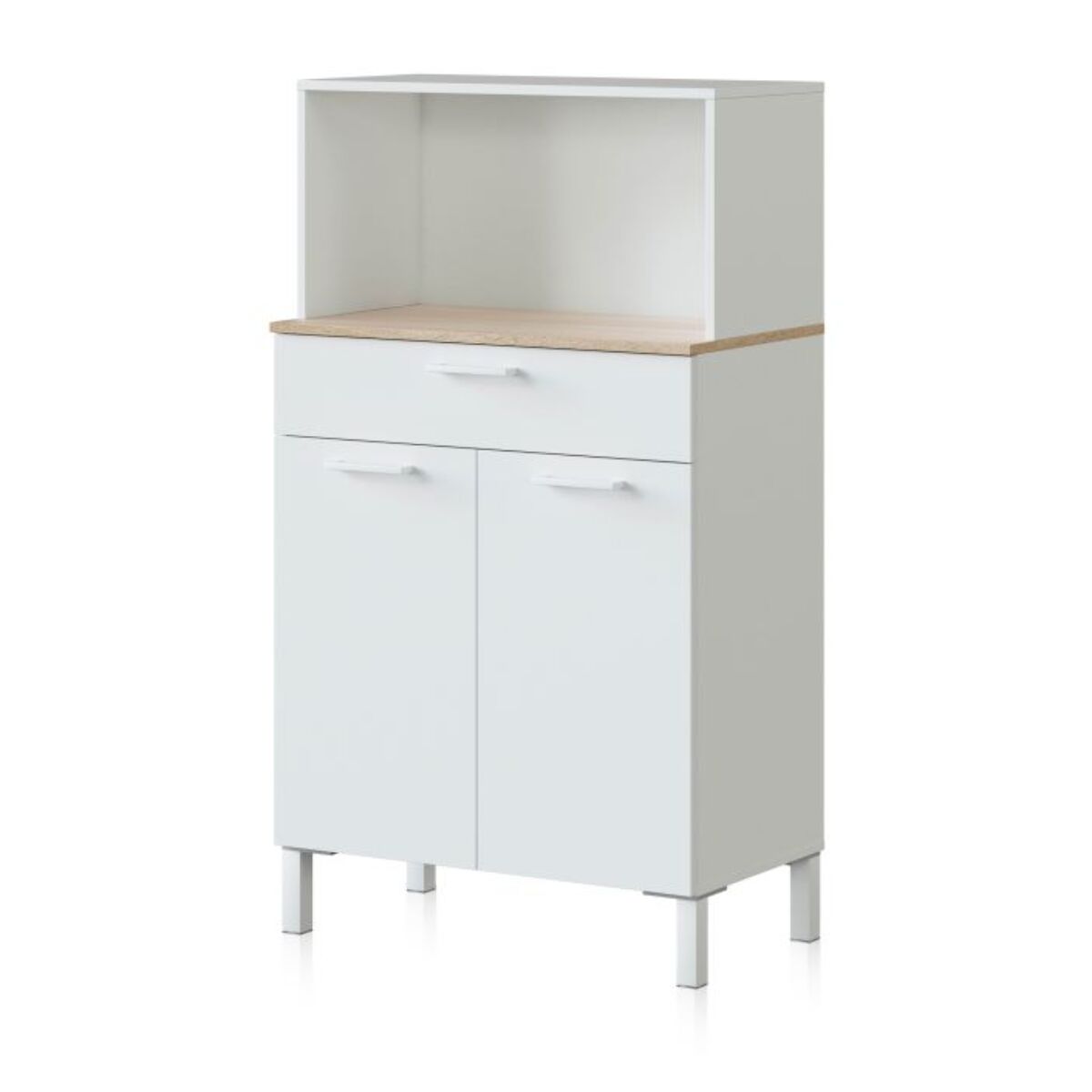 Alacena cocina Colin 2 Puertas Blanco Artik (Blanco Mate) - Roble Canadian