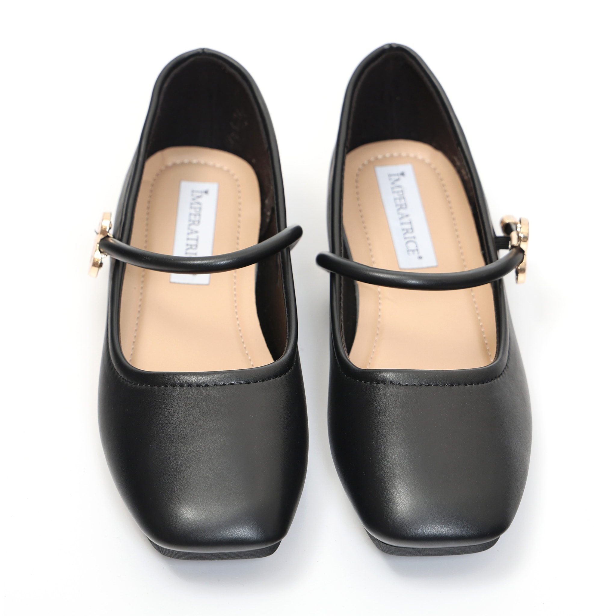 Ballerine in simil pelle con punta quadrata